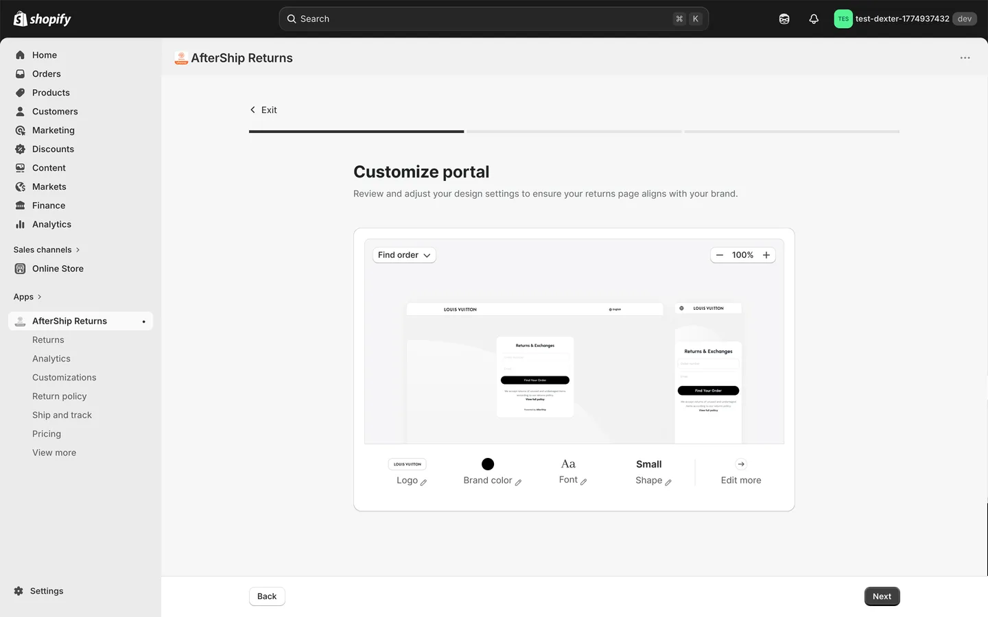 Returns Onboarding — Preview