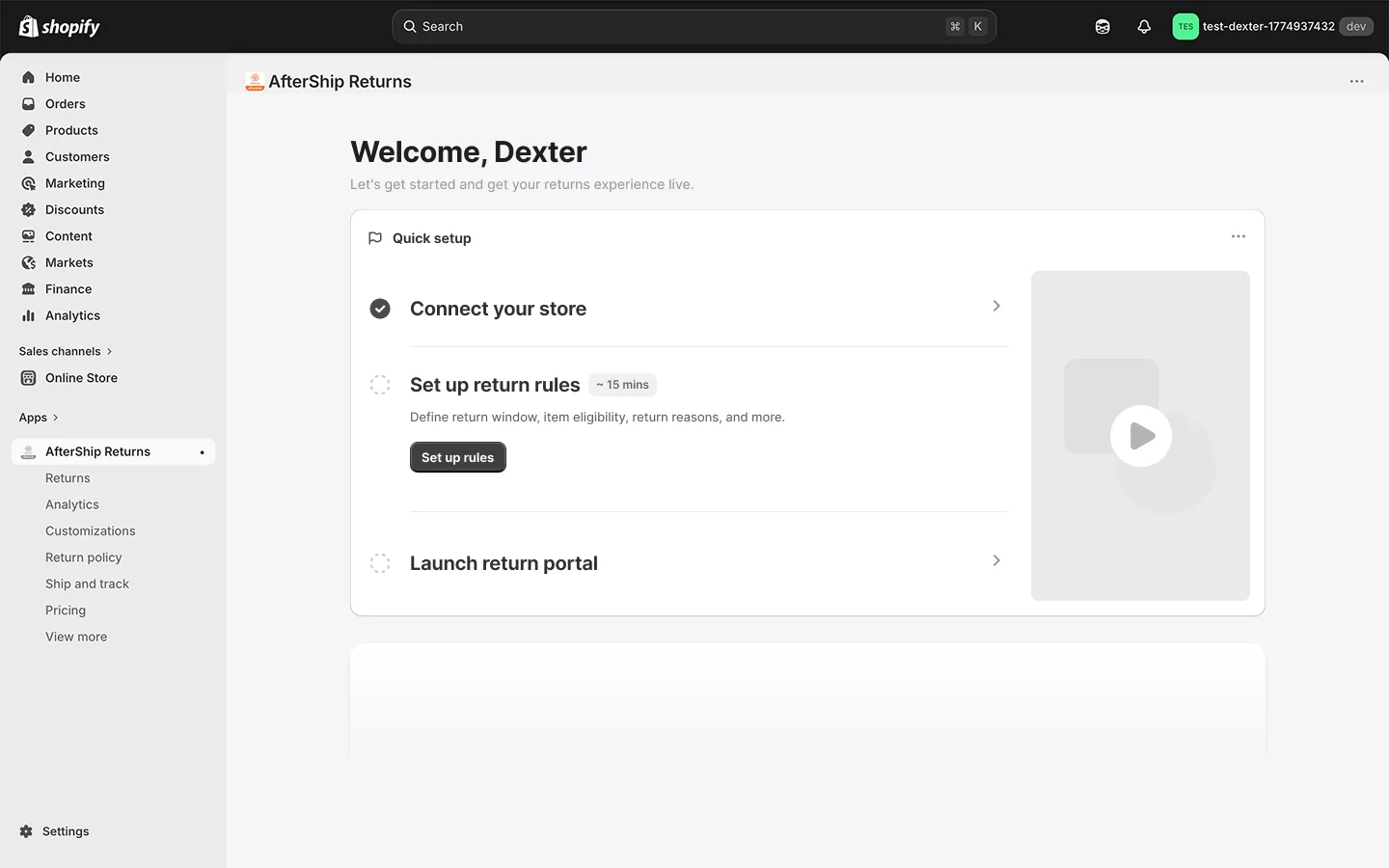 Returns Onboarding — Task Module